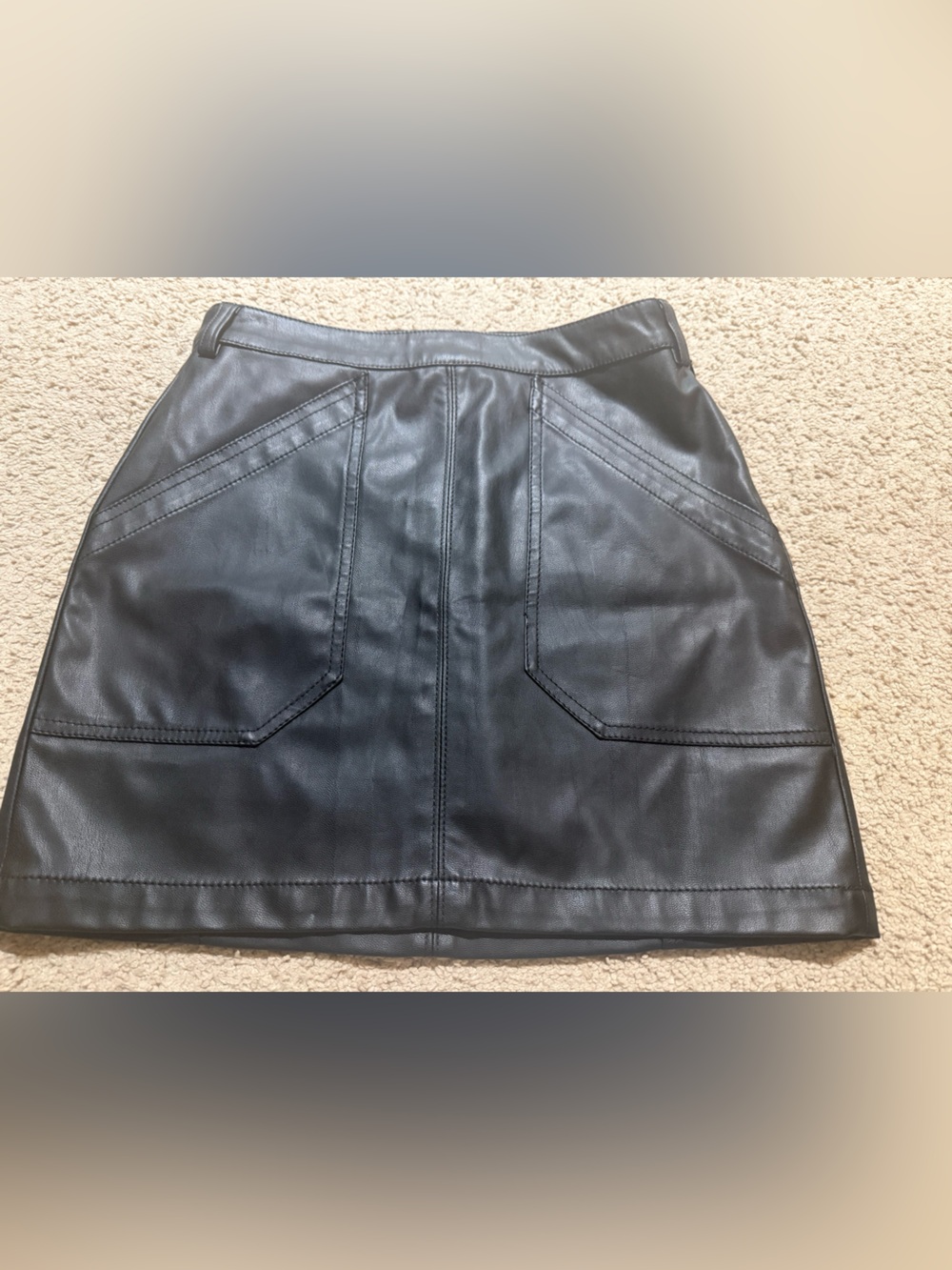 Express Black Faux Leather A-Line Mini Skirt - Classic Women's Style